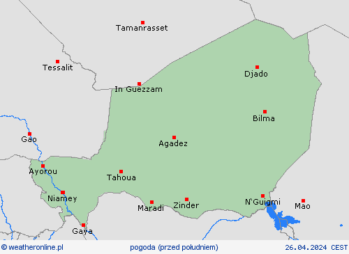 przegląd Niger Afryka mapy prognostyczne