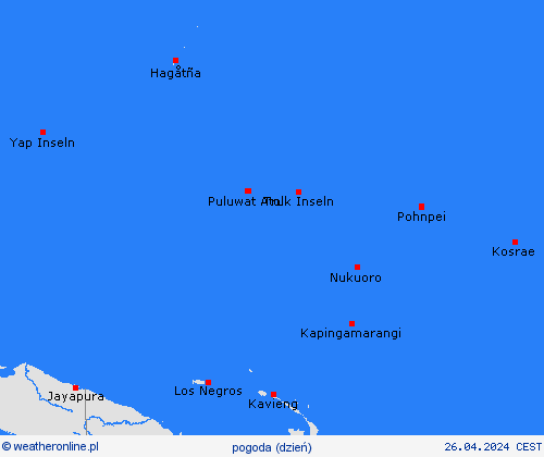 przegląd Mikronezja Oceania mapy prognostyczne