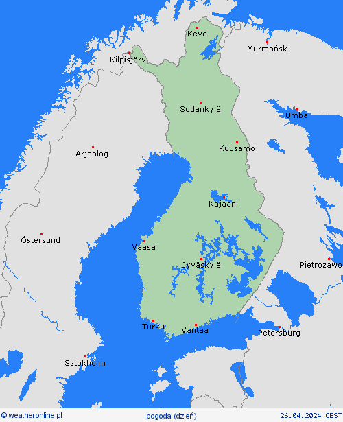 przegląd Finlandia Europa mapy prognostyczne