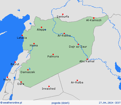 przegląd Syria Azja mapy prognostyczne