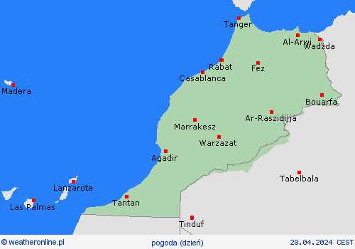 przegląd Maroko Europa mapy prognostyczne