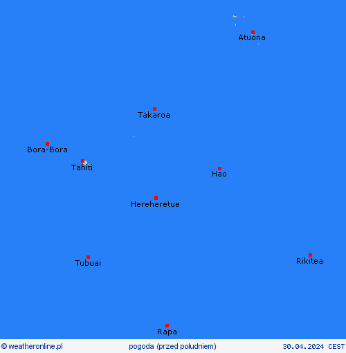 przegląd Polinezja Francuska Oceania mapy prognostyczne
