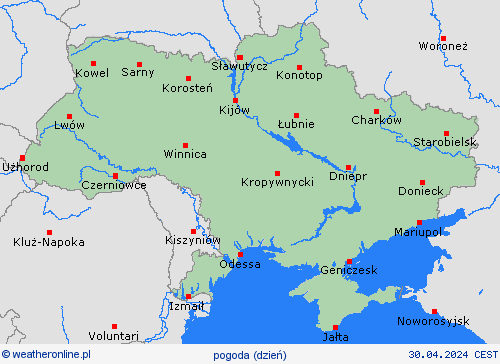 przegląd Ukraina Europa mapy prognostyczne