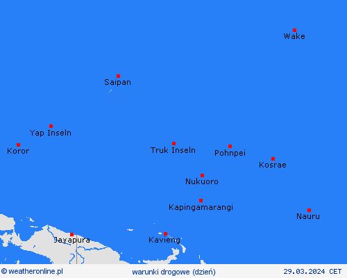warunki drogowe Nauru Oceania mapy prognostyczne