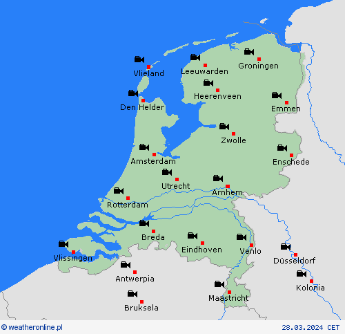 webcam Holandia Europa mapy prognostyczne
