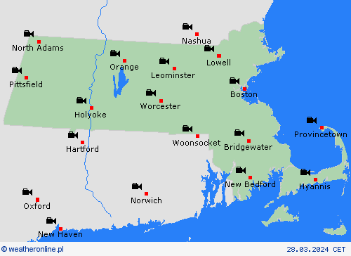 webcam Massachusetts Ameryka Północna mapy prognostyczne