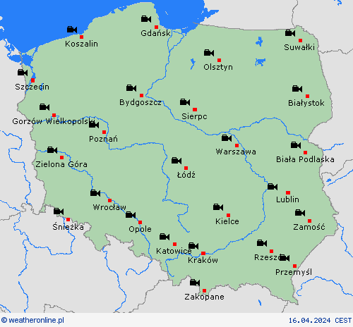 webcam Polska Europa mapy prognostyczne