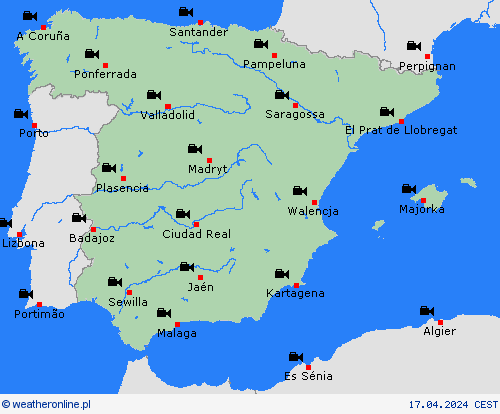 webcam Hiszpania Europa mapy prognostyczne