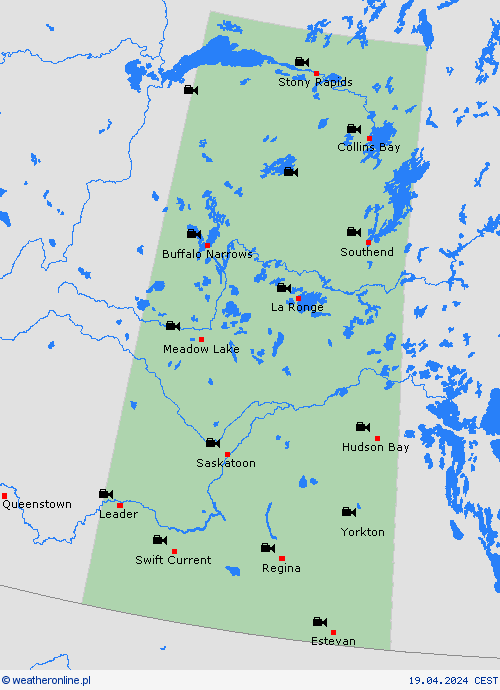 webcam Saskatchewan Ameryka Północna mapy prognostyczne
