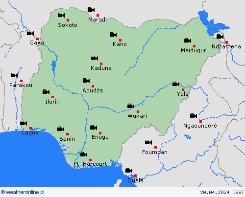 webcam Nigeria Afryka mapy prognostyczne
