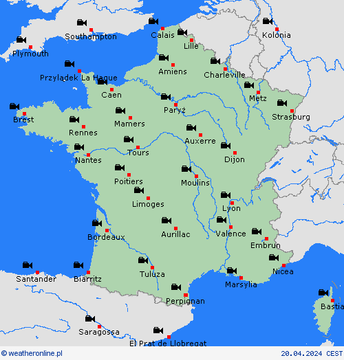 webcam Francja Europa mapy prognostyczne