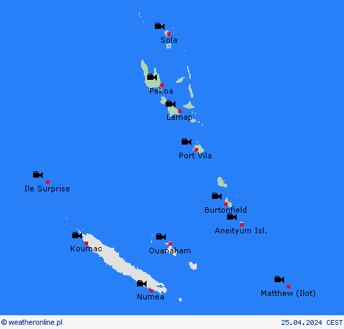 webcam Vanuatu Oceania mapy prognostyczne