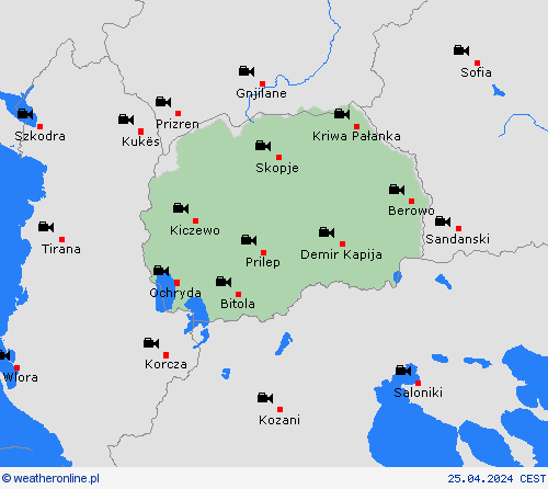 webcam Macedonia Północna Europa mapy prognostyczne