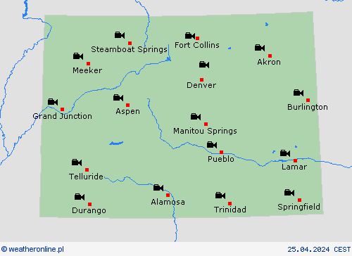 webcam Kolorado Ameryka Północna mapy prognostyczne