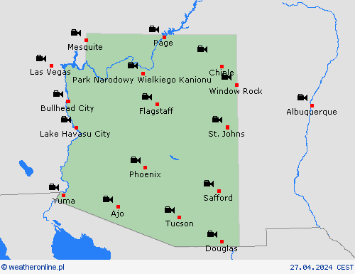 webcam Arizona Ameryka Północna mapy prognostyczne