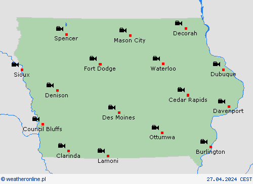 webcam Iowa Ameryka Północna mapy prognostyczne