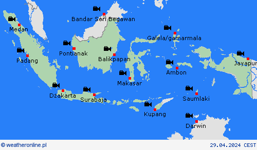 webcam Indonezja Ameryka Północna mapy prognostyczne