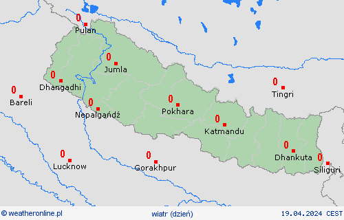 wiatr Nepal Azja mapy prognostyczne