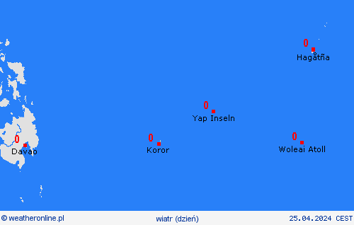 wiatr Palau Oceania mapy prognostyczne