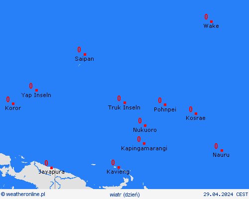 wiatr Nauru Oceania mapy prognostyczne