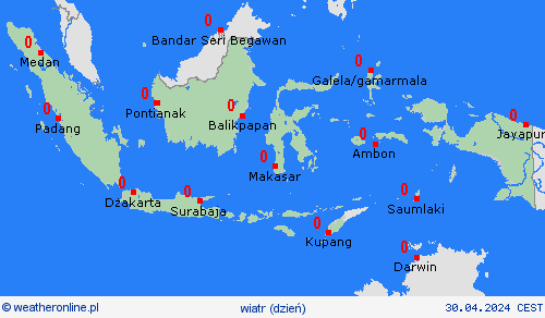 wiatr Indonezja Azja mapy prognostyczne