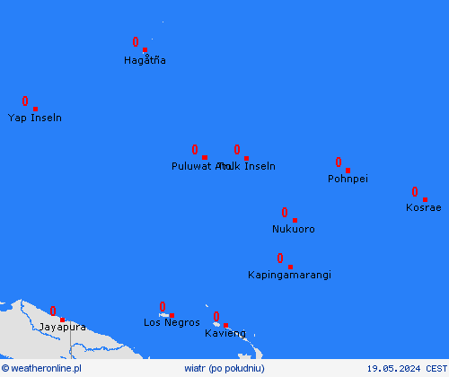 wiatr Mikronezja Oceania mapy prognostyczne