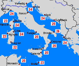 temperatura wody - Morze Liguryjskie - śro., 01.05.