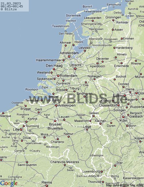 Piorun Holandia 07:45 UTC wto., 21.03.2023
