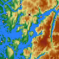 Nearby Forecast Locations - Kvamskogen - mapa