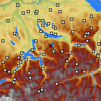 Nearby Forecast Locations - Einsiedeln - mapa