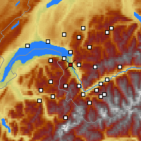 Nearby Forecast Locations - Aigle - mapa