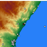 Nearby Forecast Locations - Castelló de la Plana - mapa