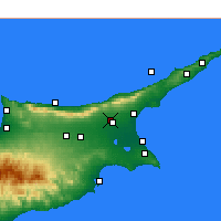 Nearby Forecast Locations - Lefkoniko - mapa