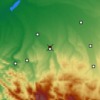 Nearby Forecast Locations - Majkop - mapa