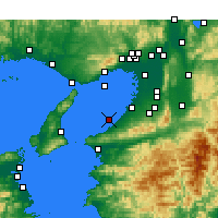 Nearby Forecast Locations - Region Kinki - mapa