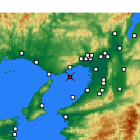 Nearby Forecast Locations - Kobe Port lotniczy - mapa