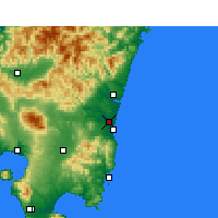 Nearby Forecast Locations - Miyazaki - mapa