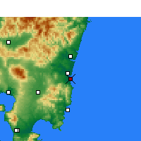 Nearby Forecast Locations - Port lotniczy Miyazaki - mapa