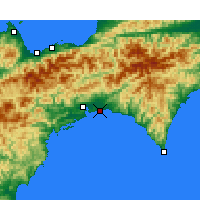 Nearby Forecast Locations - Port lotniczy Kōchi - mapa