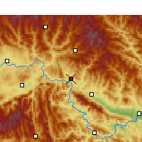 Nearby Forecast Locations - Shiquan - mapa
