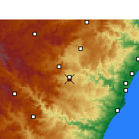 Nearby Forecast Locations - Pietermaritzburg - mapa