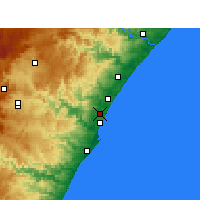 Nearby Forecast Locations - Mount Edgecombe - mapa