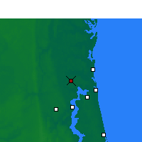 Nearby Forecast Locations - Port lotniczy Jacksonville - mapa