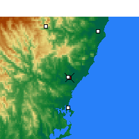Nearby Forecast Locations - Taree - mapa