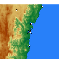 Nearby Forecast Locations - Moruya Port lotniczy - mapa