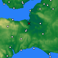 Nearby Forecast Locations - Bridgwater - mapa