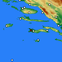 Nearby Forecast Locations - Vela Luka - mapa