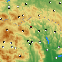 Nearby Forecast Locations - Bardejów - mapa