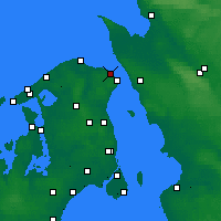 Nearby Forecast Locations - Hellebæk - mapa