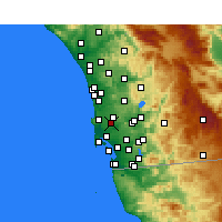 Nearby Forecast Locations - San Diego Port Lotniczy/M - mapa